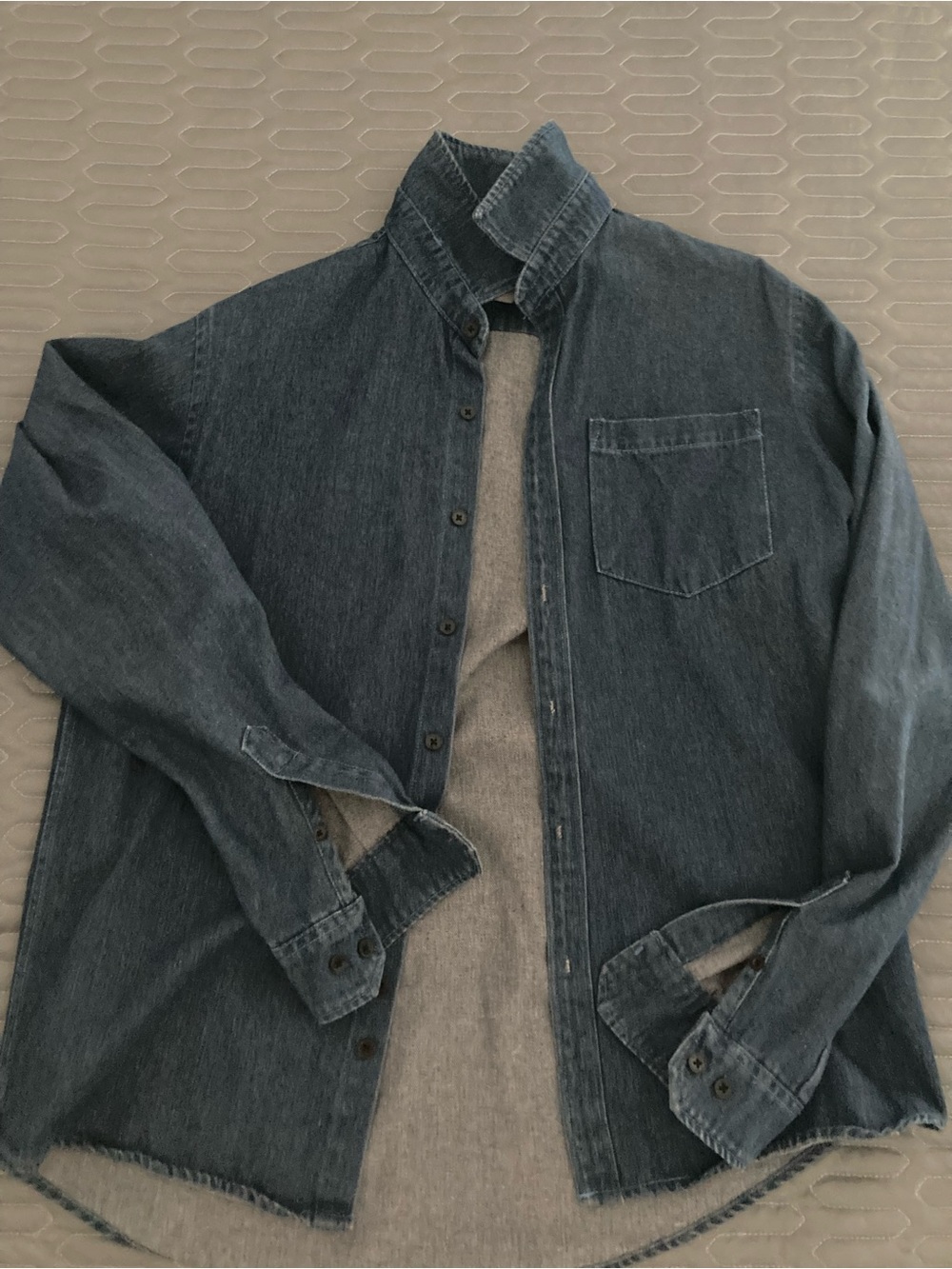 Classic Men's Denim Shirt Jacket in Dark Blue